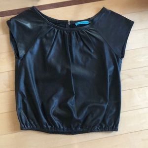 Leather short sleeve shirt